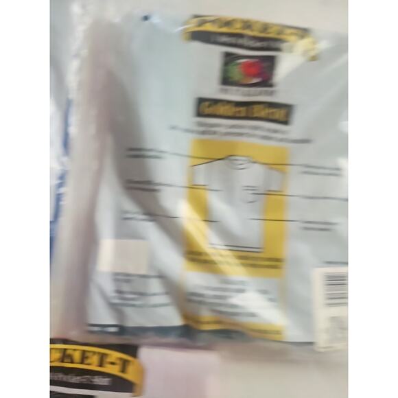 3 Vintage Fruit Of The Loom Pocket T Shirt 1996 Golden Blend Size M 50/50 USA - Picture 9 of 11